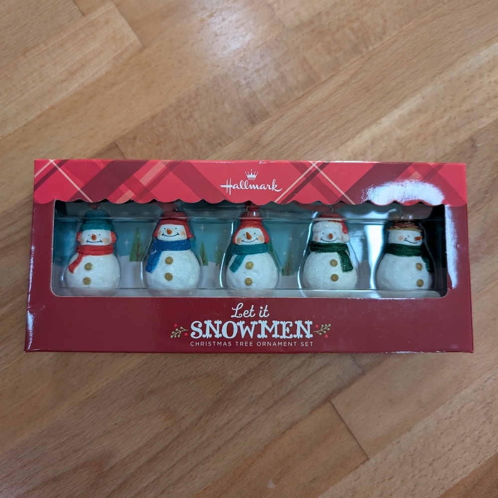 Hallmark Let It Snowmen Christmas Ornament Set